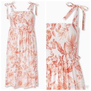 NWT TORRID Coral Floral Smocked Midi Dress